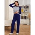 thumbnail image 5 of ebukurty Pajamas for Women Set Long Sleeves V-neck Lounge Sets, Sizes S-XL, 5 of 7