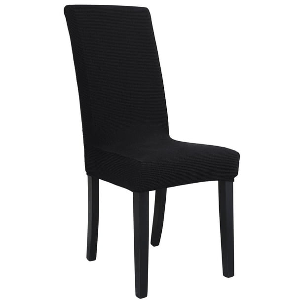 Unique Bargains Stretch Knitted Dining Room Chair Cover Black XL