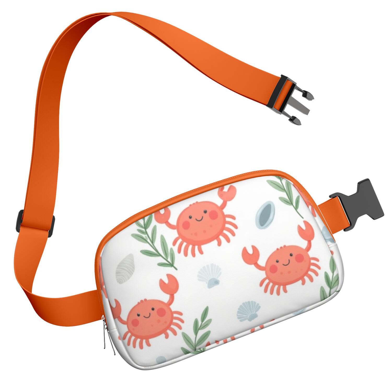 Fanny Pack Marine Adorable Crab Waist Bag Running Belt Bag for Jogging for Women Casual Waist Packs with Adjustable Strap Waterproof Belt Bag for Daily Leisure Music Festival/Event