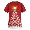 thumbnail image 4 of Xfvqtps Christmas Scrub Tops for Women Soft V-Neck Scrubs Comfortable Lightweight Nursing Uniforms Casual Printed Short Sleeve Nurse Top Working Uniforms with Pockets Red, 4 of 5