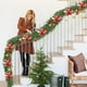 thumbnail image 4 of Flores Navideñas de Tela con Ribetes Dorados. Arreglos Florales Navideños. Decoraciones con Flores Artificiales., 4 of 6