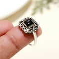 thumbnail image 3 of Natural Black Onyx Ring in 925 Sterling Silver – Handmade Gemstone Statement Ring Birthday Gift_11.5, 3 of 5