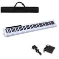 thumbnail image 1 of Gymax 88 Clé Portable Piano Numérique MIDI Clavier W / Pédale Blanc, 1 of 10