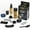 Black + Spray, variant on Supreme Trimmer Hair Fibers 9-in-1 Kit | 25G Keratin Fibers, Pump Nozzle, Hairline Cards, S&L Shaker, Brush, Wipes, Mirror, Hold Spray | Conceal/Thicken Thinning Hair in Men & Women | Black