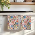 thumbnail image 7 of Boho Pink Flowers Kitchen Towels Set of 4, Colorful Floral Spring Vintage Botanical Absorbent Dish Towels for Kitchen, Microfiber Hand Towel, Quick Drying Tea Towel for Cleaning Decorative Dishcloths, 7 of 7