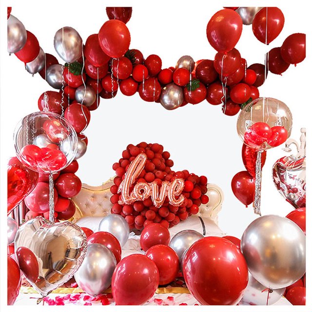Kit de arco para globos, látex plateado y granate con 294 globos