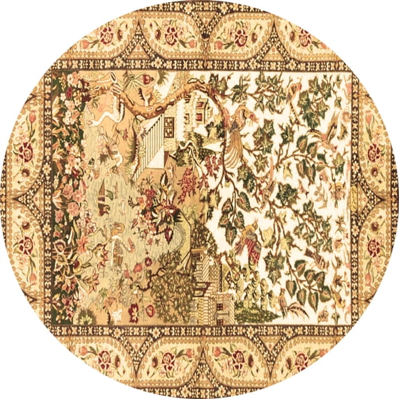 Ahgly Company Indoor Round Animal Brown Traditional Area Rugs, 5' Round