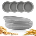 thumbnail image 2 of 8Pcs Wheat Straw Plates Reusable Baby Feeding Dishes Salad Snack Fruit Plate Picnic Dishes Unbreakable Kitchen Dinnerware Dark Green, 2 of 6