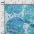 thumbnail image 2 of oneOone Silk Tabby Turquoise Blue Fabric Abstract Leaf Texture Fabric For Sewing Printed Craft Fabric By The Yard 42 Inch Wide, 2 of 4