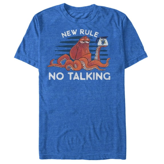 Men's Finding Dory Hank No Talking Graphic Tee Royal Blue Heather Large