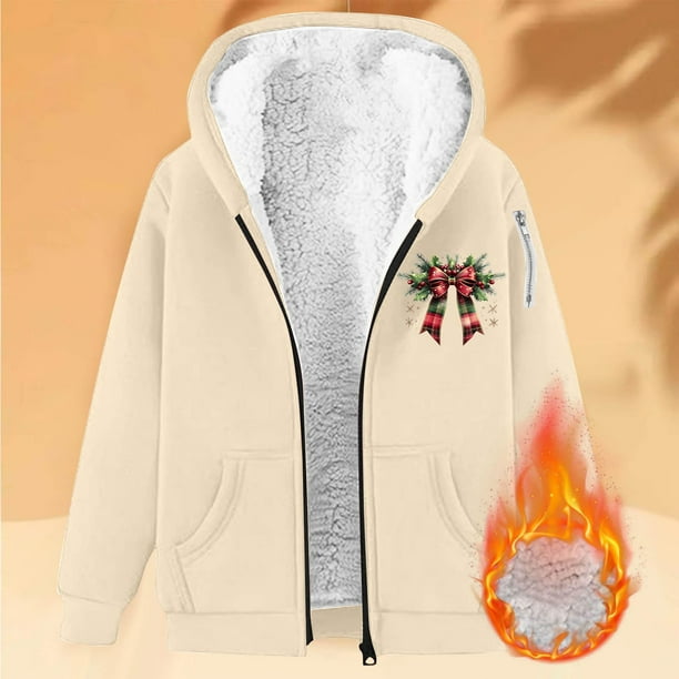 Sudadera informal con capucha y manga larga para mujer, estilo navideño, de gran tamaño, color liso, con cremallera, capucha y forro polar grueso, chaqueta de manga larga con hombros descubiertos, blu