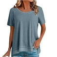 thumbnail image 1 of Posijego T-Shirts Oversize pour Femmes Manches Courtes Col Rond Hauts d'Été Décontractés Chemise Ample Tendance Blouses, 1 of 5