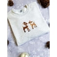 thumbnail image 3 of Reindeer Couple Christmas Embroidered Sweatshirt, 3 of 4