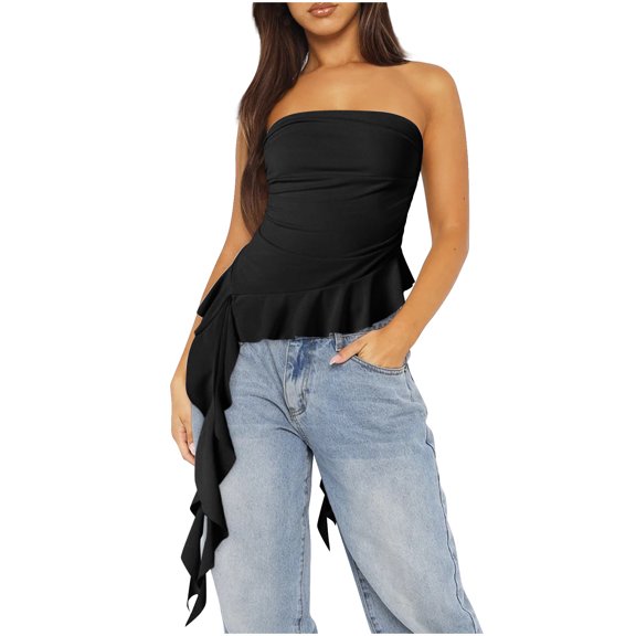 Ovbmpzd Y2k Womens Tank Tops Basic Black Stretchable Square Neckline Sleeveless Skinny Sleeveless Tank Tops for Women,M