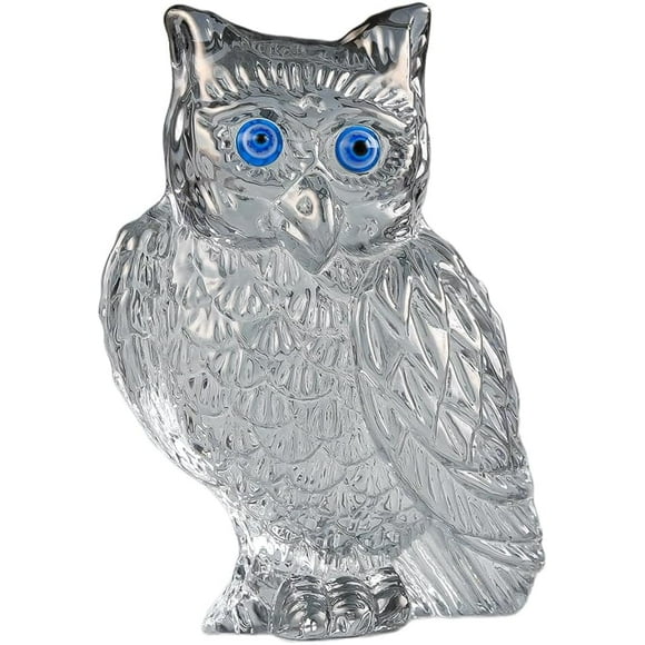 shiyou-Crystal Grey Owl Figurine Ornament
