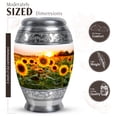 thumbnail image 2 of JAGASY Sunflower Funeral Urn for Ashes, White Small Keepsake Urns for Human Ashes for Women, Sunset Sunflower Decorative Urns for Boys, Tiny Cremation Urn for Girls, (3 Inch), 2 of 7