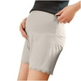 thumbnail image 4 of Pitauce Womens Maternity Lace Trim Casual Shorts Summer Cooling Under Dress Shorts Over Belly Lounge Short Pregnancy Pj Shorts, 4 of 5