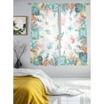 thumbnail image 3 of Beach Coastal Sheer Curtains 63 Inch Length 2 Panels Set Window Treatments, Summer Coral Starfish Nautical Ocean Rod Pocket Semi Curtains for Living Room/Bedroom/Kitchen Décor, 104"W x 63"L, 3 of 7