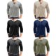 thumbnail image 5 of Sunloudy - Camisetas informales para hombre, cuello redondo, manga larga, cuello redondo, cierre de botones, escote Sunloudy S M L XL XXL, 5 of 5