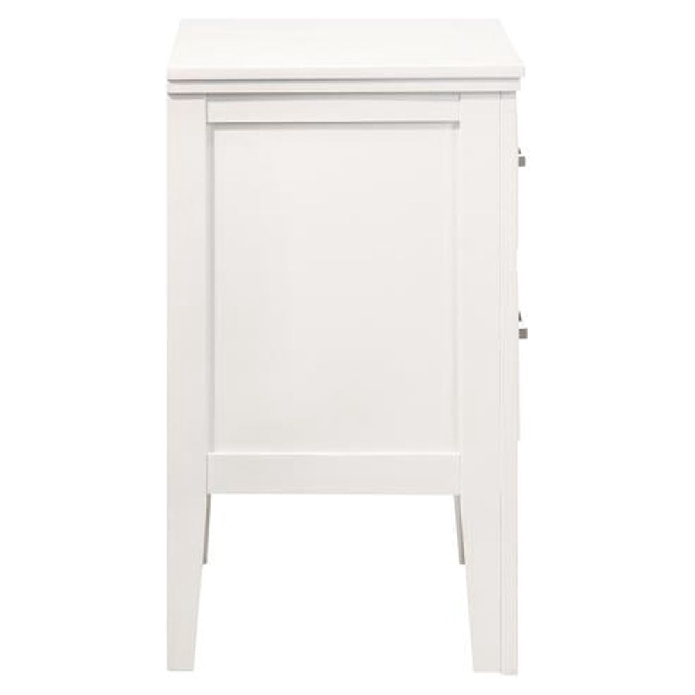 New Classic Furniture Andover Wood Nightstand with 2 Drawers in White