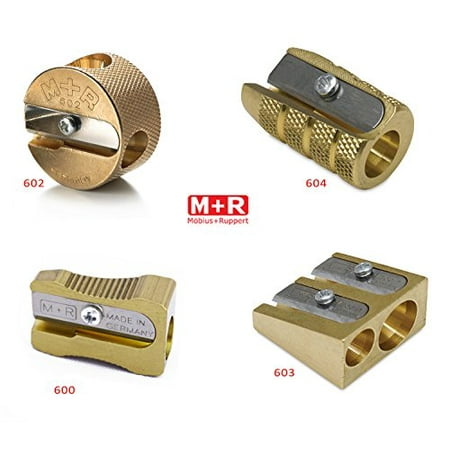 Mobius + Ruppert (M+R) Brass Artists Pencil Sharpener - choose from 4 shapes! Made in Germany - finest in the world! (604 - (Best Pencil Sharpener For Artists)