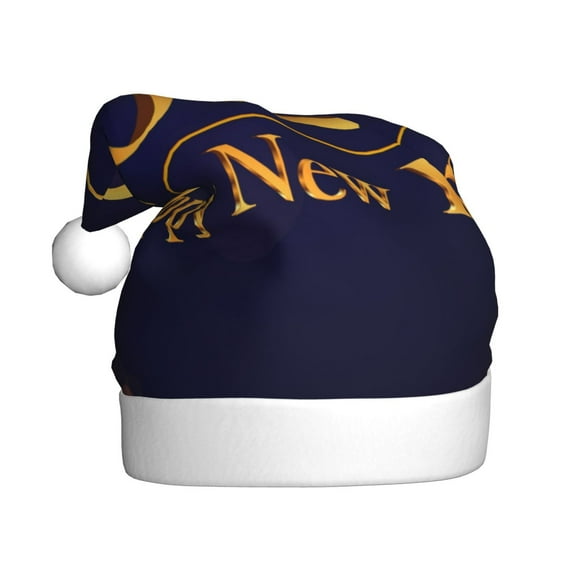 Bingfone 2025 Happy New Year 3 Santa Hat for Adults,Unisex Christmas Hat Hats Extra Thicken Classic Plush for Christmas New Year Festive Holiday