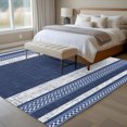 thumbnail image 6 of Vintage Navy Blue Striped Area Rug 8x10 Washable Rug Non Slip Farmhouse Modern Stripes Boho Large Area Rug Soft Stainresistant Indoor Floor Carpet for Living Room Bedroom Office Dining Room Nursery, 6 of 9