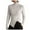 White, variant on Luxalzxs Womens Long Sleeve Tops Solid Color Mock Neck Pullover Underlay Tops Slim Fit Classical Blouses