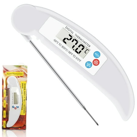 

Instant Read Meat Thermometer Fast Accurate Digital Cooking Collapsible Food Probe Thermometer Internal for Grill BBQ