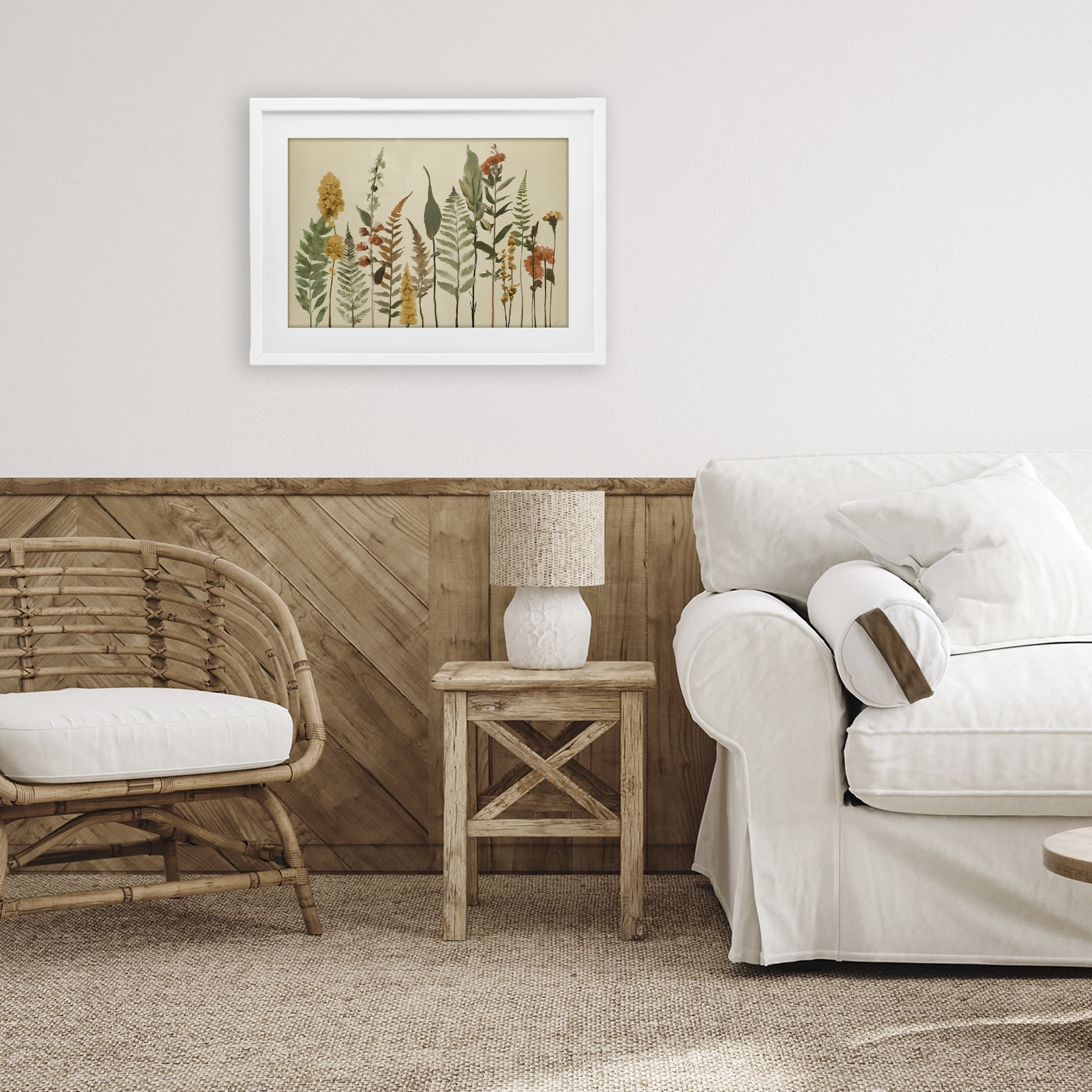 Stupell Industries Fall Toned Botanics White Framed Print Under Glass, design by Elizabeth Medley