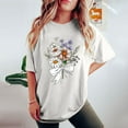 thumbnail image 4 of Midsumdr Womens Tops Summer Fashion Round Neck Short Sleeve Leisure Loose Plus Size Tops Casual Floral Printed Versatile Tops, Graphic Tees, 4 of 4