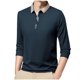 thumbnail image 2 of pstuiky camisa de manga larga para hombre, Pijama deportivo para hombre, para estar en casa, de color liso, con camiseta deportiva de manga larga y cuello vuelto salir tops m, 2 of 9