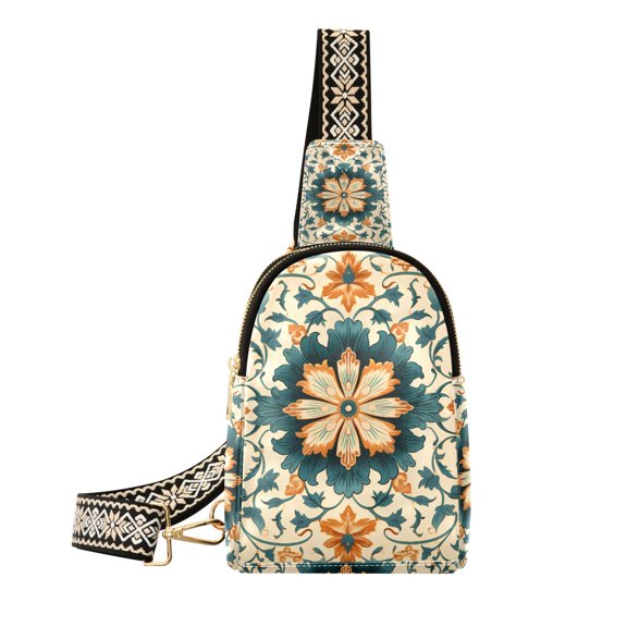 Pattern Tribal Boho Crossbody Bags Backpack Chest Bag Shoulder Bag Waist Bag for Outdoor Travel Hiking Fitness Cycling