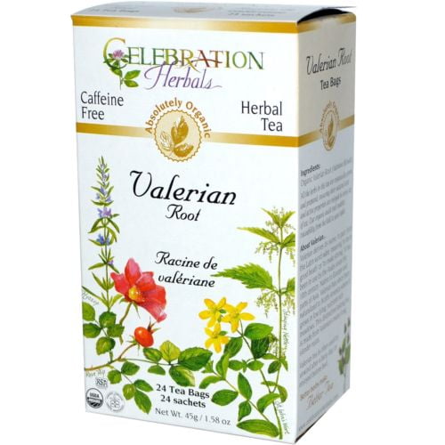 Celebration Herbals Organic Valerian Root Tea Caffeine Free 24 Herbal