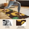 thumbnail image 4 of Brown Green Bud Sunflower Pattern Hot Yoga Mat Towel Non Slip for Hot Yoga - Quick-Drying Yoga Mat Cover with 4 Corner Pockets with Travel Bag - Hot Yoga Towel Non Slip 70"x26", 4 of 6
