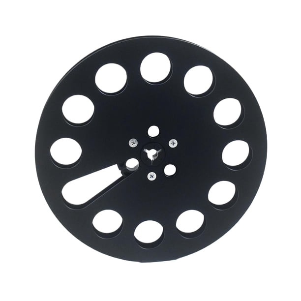 Cateissary Carrete de cinta de aluminio con múltiples orificios para grabadora de carrete abierto Carrete de cinta con múltiples orificios para Sistemas de cine en casa Negro