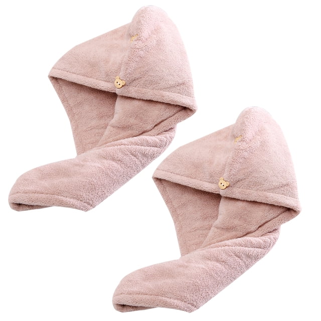 Paquete de 2 toallas de microfibra para secar el cabello para mujeres, turbante para el cabello antiencrespamiento súper absorbente