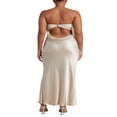 thumbnail image 3 of Robe Longue Moulante Sans Bretelles et Dos Nu pour Femmes, Coupe Ajustée, Robe de Boîte de Nuit pour Soirée, Robe de Bal, Cocktail, Kaki, m, 3 of 5