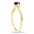 thumbnail image 3 of SZUL Women's Round Shaped Sapphire and Diamond Wave Ring in 10K Yellow Gold, 3 of 5