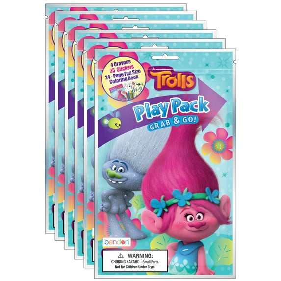 Dreamworks Trolls Grab & Go Play Packs (Pack of 6)
