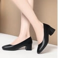 thumbnail image 4 of Women's Closed Round Toe Low Block Chunky Heels Short Small Thick Heels Wedding Bridal Homecoming Work Prom Dress Shoes for Women Comfortable Cute Dressy Formal Classic Shoes, 4 of 9
