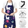 thumbnail image 6 of Naloa Lama in Space Apron Kitchen Aprons with Pockets for Women Men Chef, 6 of 8