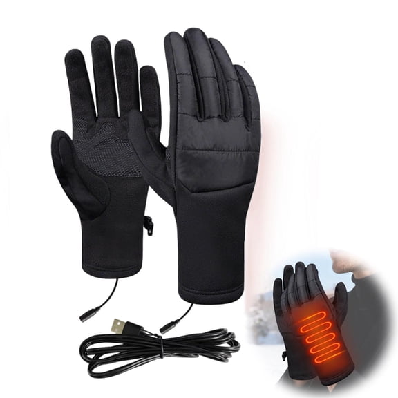 Hometravel Electric Heating Gloves, Constant Temperature Control with Black Design, Waterproof Material for Winter Sports, Comfortable Handwear for Cold Weather