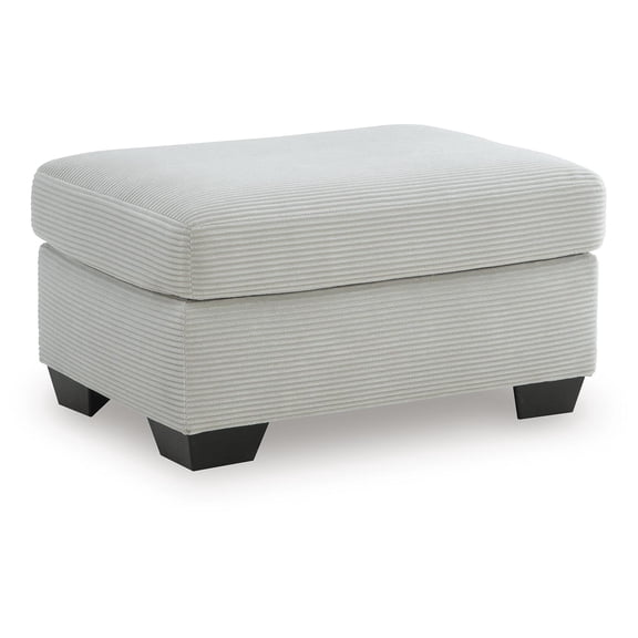 Signature Design by Ashley Ammon Ottoman, Corded Polyester Upholstery, Smoke Gray