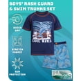 thumbnail image 2 of Quad Seven Boys' Rashguard Set - Short Sleeve Swim Shirt and Bathing Suit Set (Size: 4-12), 2 of 7