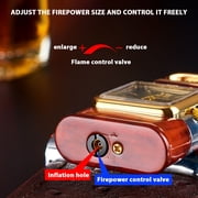 LACKUST Butane Torch Lighter,Metal Windproof Lighter - Straight Blue Flame,Inflatable,A