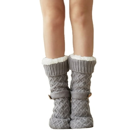 

Liliz Women Floor Socks Fleece Liner Floor Socks with Anti-Slip Sole