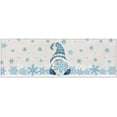 Christmas Kitchen Rugs and Mats Set of 1 Gnome Holding Snowflakes