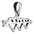 thumbnail image 2 of Tiny 1/2 inch Sterling Silver Arrow thru 3-Hearts Necklace for Women Diamond-Cut Oxidized finish 20 inch BX_15, 2 of 4