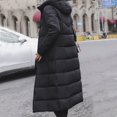 thumbnail image 5 of Sanbonepd Womens Coats Winter Loose Thicken Soild Color Trench Coat Zipper Hooded Long Quilted Jacket Parkas, 5 of 5